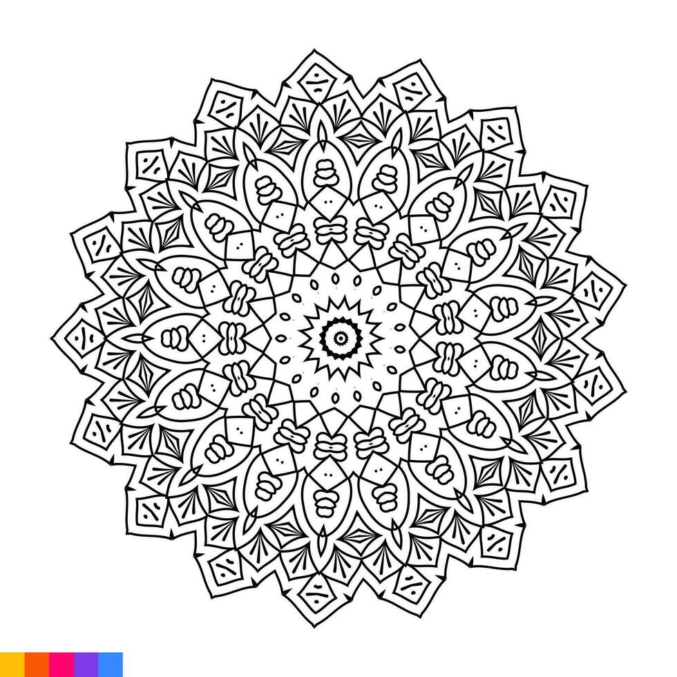 mandala kunst voor kleur boek. schoon decoratief ronde ornament. oosters patroon, vector illustratie kleur boek bladzijde. circulaire patroon in het formulier van mandala voor henna, mehndi, tatoeëren, decoratie.