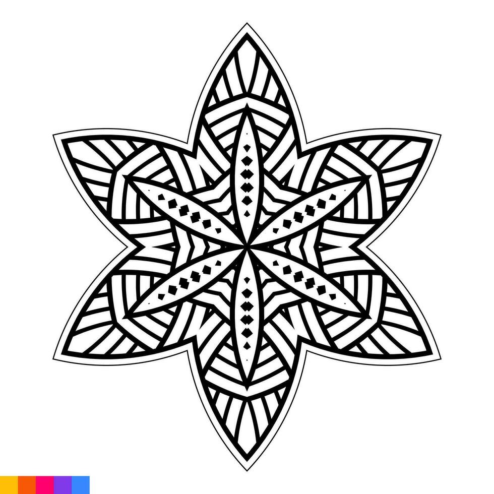 mandala kunst voor kleur boek. schoon decoratief ronde ornament. oosters patroon, vector illustratie kleur boek bladzijde. circulaire patroon in het formulier van mandala voor henna, mehndi, tatoeëren, decoratie.