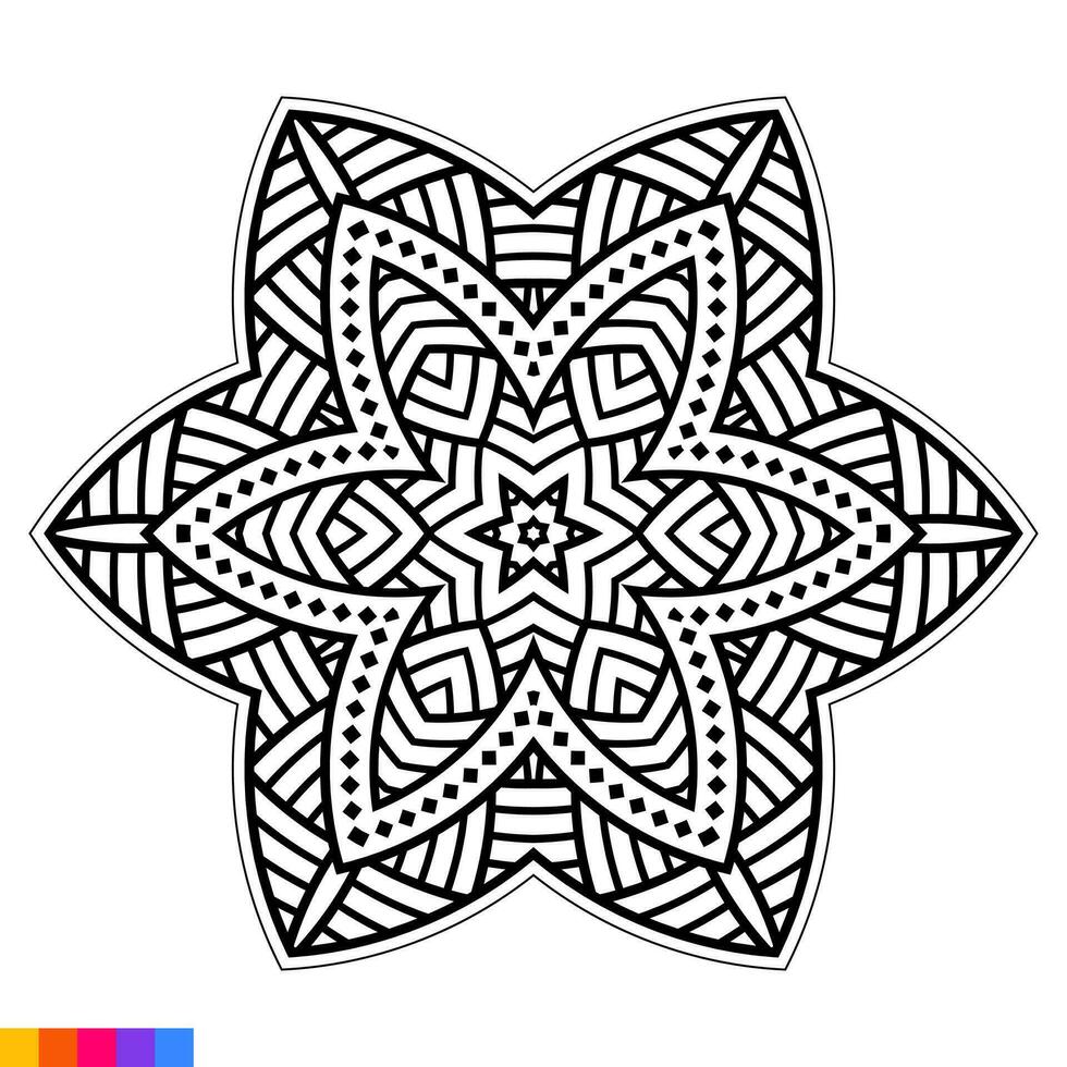 mandala kunst voor kleur boek. schoon decoratief ronde ornament. oosters patroon, vector illustratie kleur boek bladzijde. circulaire patroon in het formulier van mandala voor henna, mehndi, tatoeëren, decoratie.