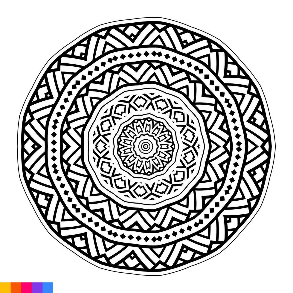 mandala kunst voor kleur boek. schoon decoratief ronde ornament. oosters patroon, vector illustratie kleur boek bladzijde. circulaire patroon in het formulier van mandala voor henna, mehndi, tatoeëren, decoratie.