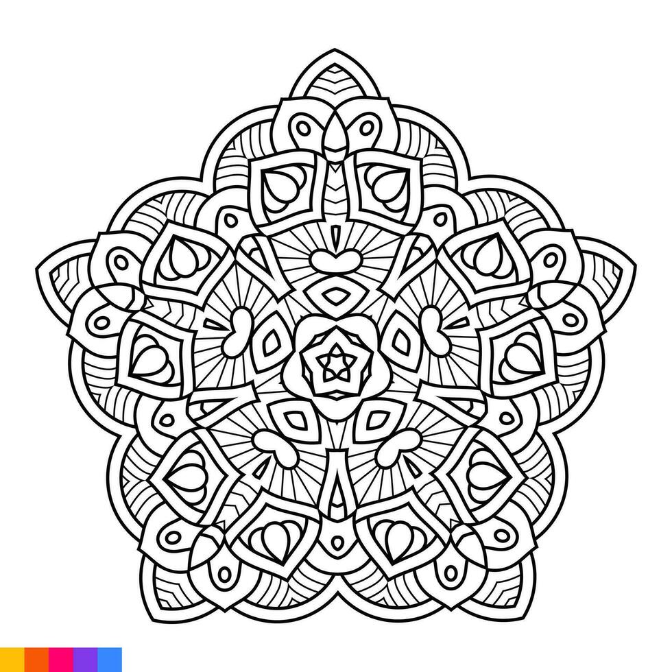 mandala kunst voor kleur boek. schoon decoratief ronde ornament. oosters patroon, vector illustratie kleur boek bladzijde. circulaire patroon in het formulier van mandala voor henna, mehndi, tatoeëren, decoratie.