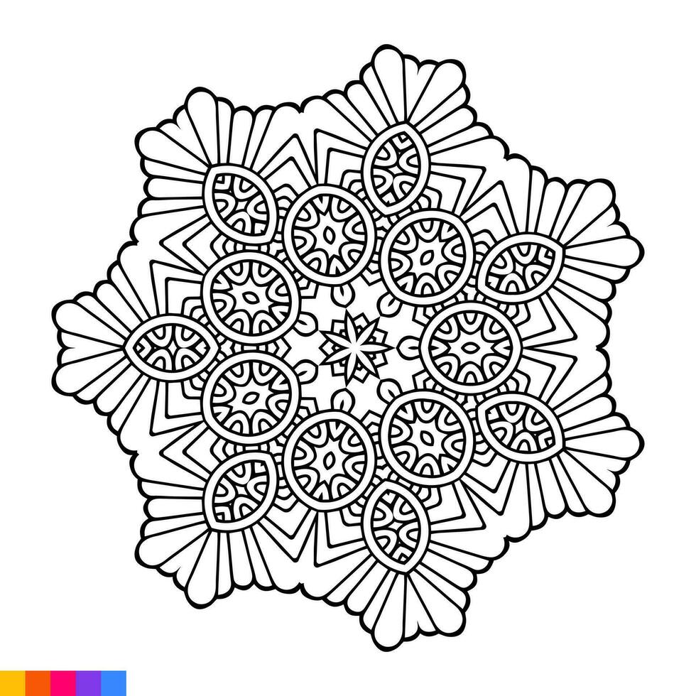 mandala kunst voor kleur boek. schoon decoratief ronde ornament. oosters patroon, vector illustratie kleur boek bladzijde. circulaire patroon in het formulier van mandala voor henna, mehndi, tatoeëren, decoratie.