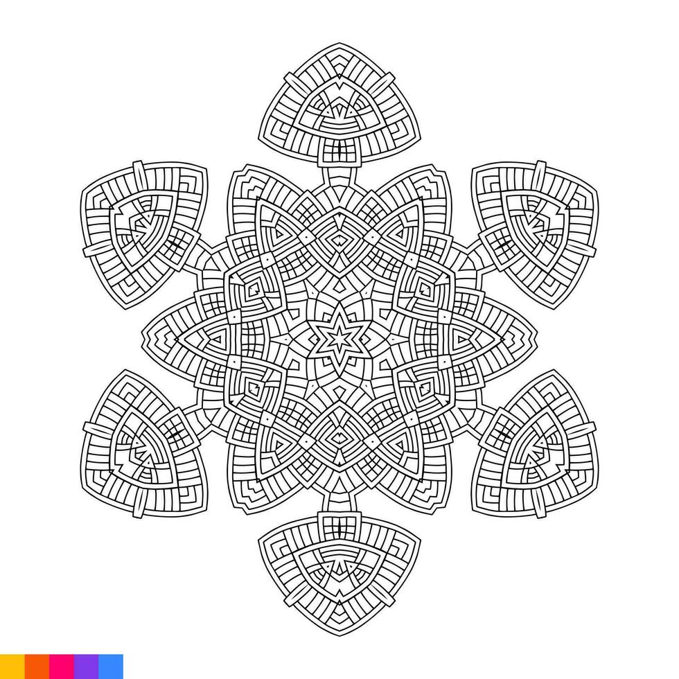 mandala kunst voor kleur boek. schoon decoratief ronde ornament. oosters patroon, vector illustratie kleur boek bladzijde. circulaire patroon in het formulier van mandala voor henna, mehndi, tatoeëren, decoratie.