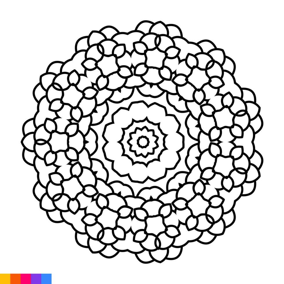 mandala kunst voor kleur boek. schoon decoratief ronde ornament. oosters patroon, vector illustratie kleur boek bladzijde. circulaire patroon in het formulier van mandala voor henna, mehndi, tatoeëren, decoratie.