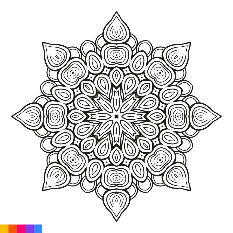 mandala kunst voor kleur boek. schoon decoratief ronde ornament. oosters patroon, vector illustratie kleur boek bladzijde. circulaire patroon in het formulier van mandala voor henna, mehndi, tatoeëren, decoratie.