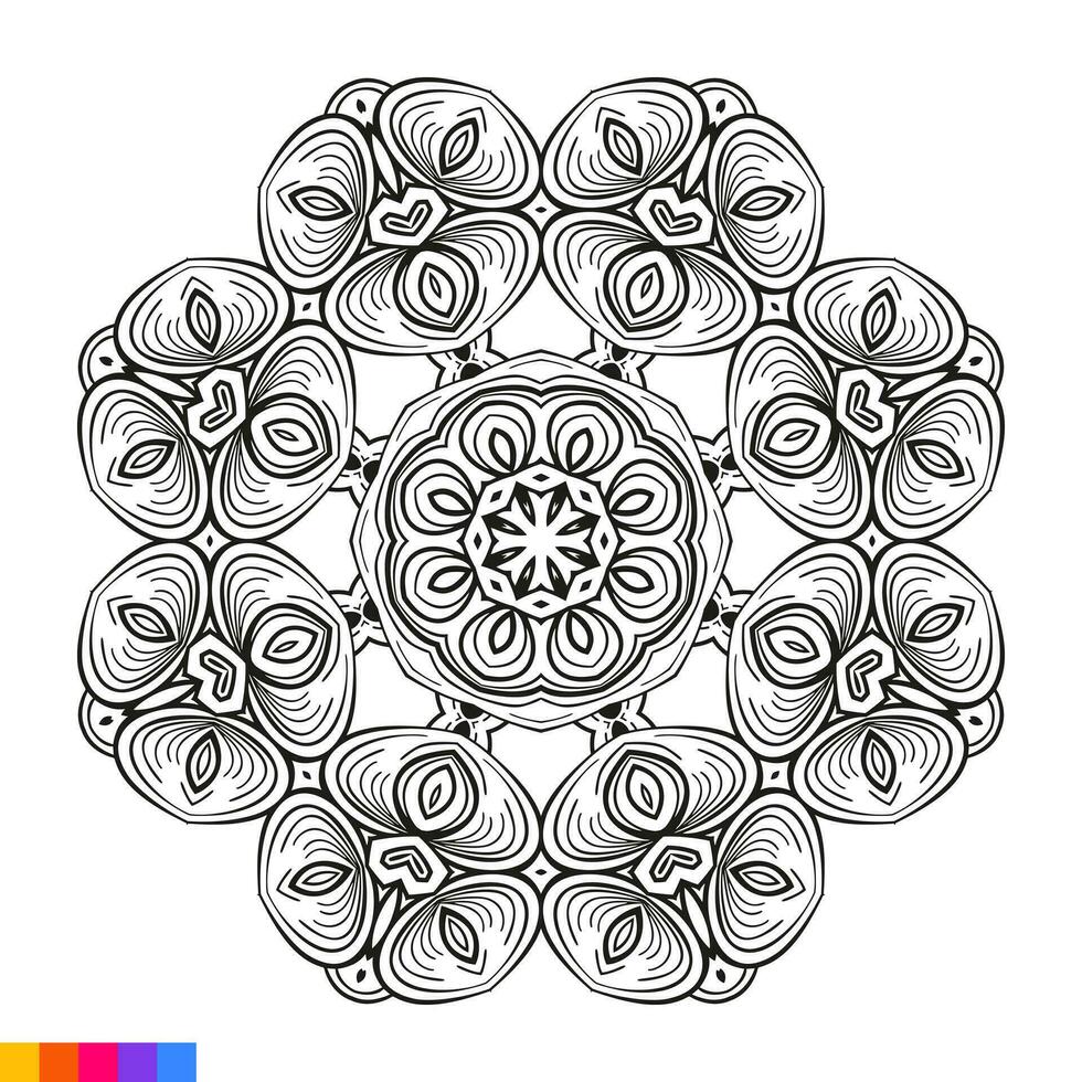 mandala kunst voor kleur boek. schoon decoratief ronde ornament. oosters patroon, vector illustratie kleur boek bladzijde. circulaire patroon in het formulier van mandala voor henna, mehndi, tatoeëren, decoratie.