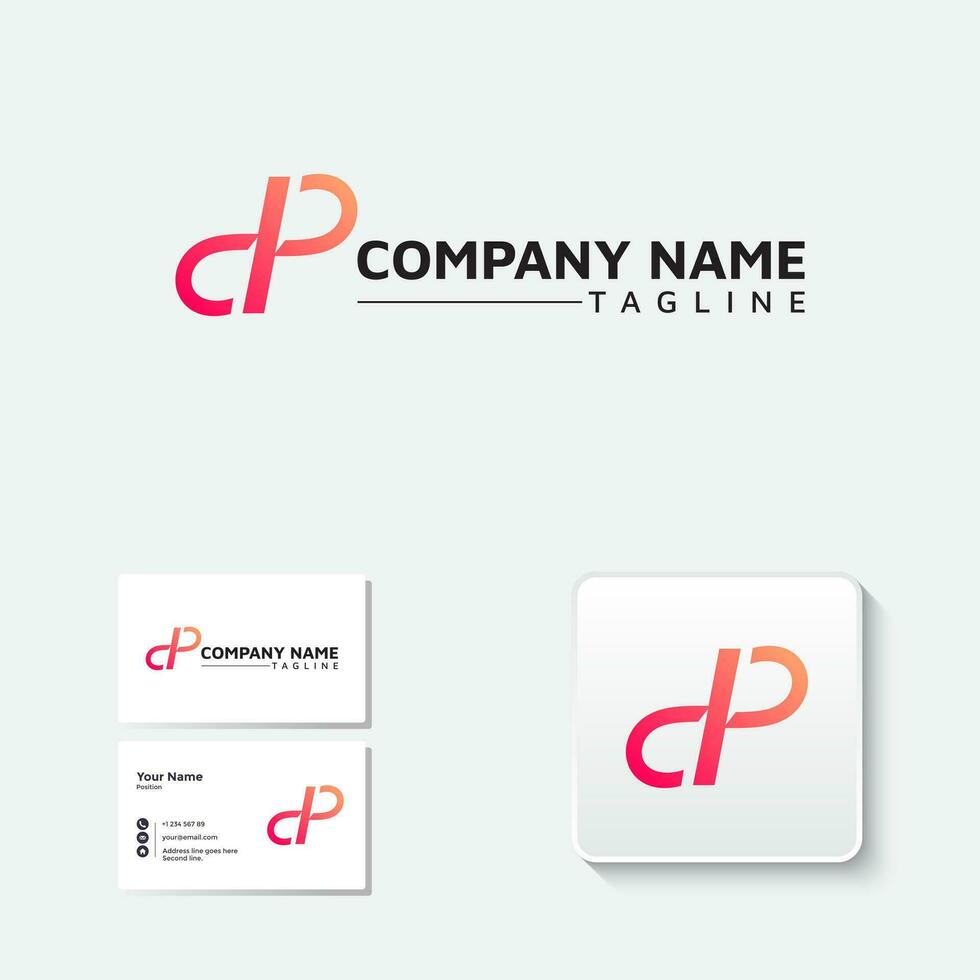 modern dp logo ontwerp. helling logo sjabloon vector
