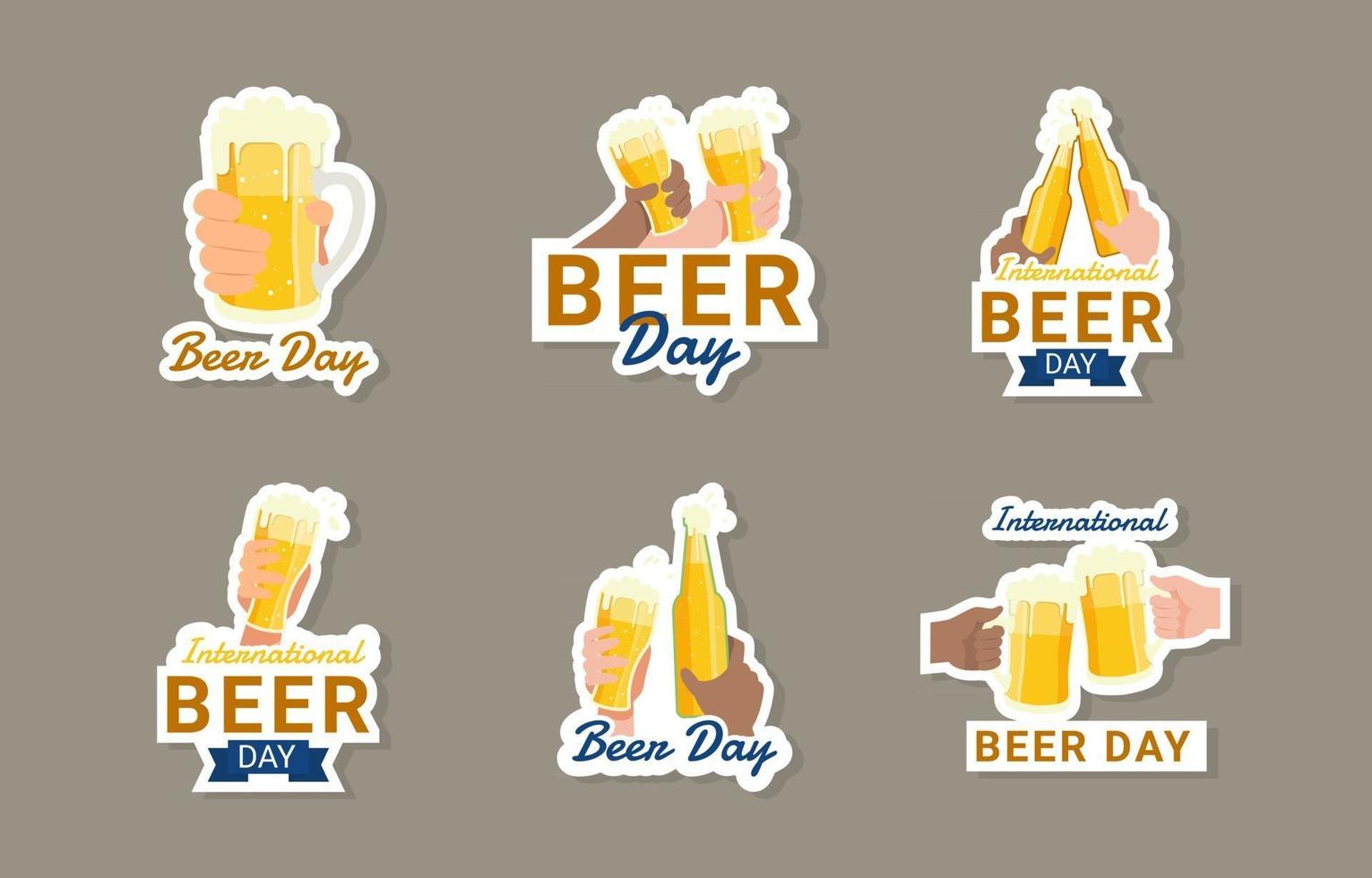 bier dag sticker collectie vector