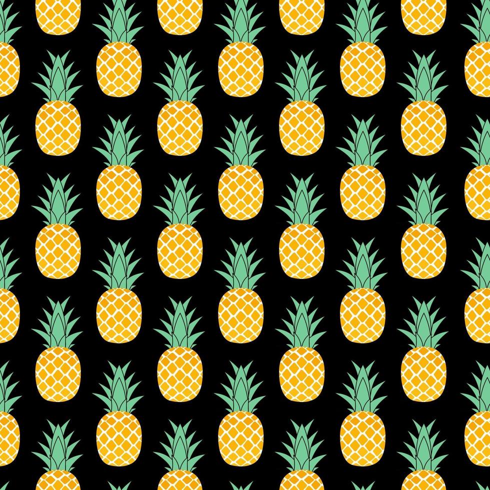 tropisch fruit ananas naadloos patroonontwerp als achtergrond. vector illustratie