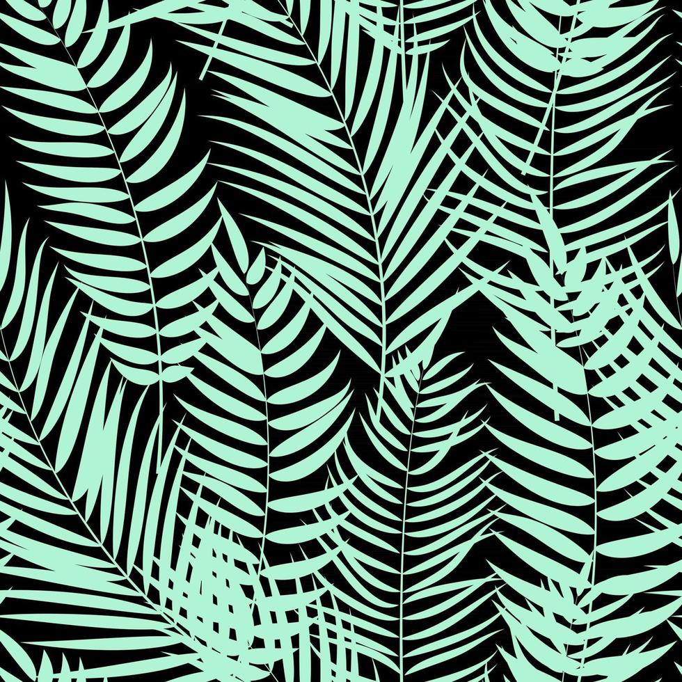 beautifil palmboom blad silhouet naadloze patroon achtergrond vectorillustratie vector