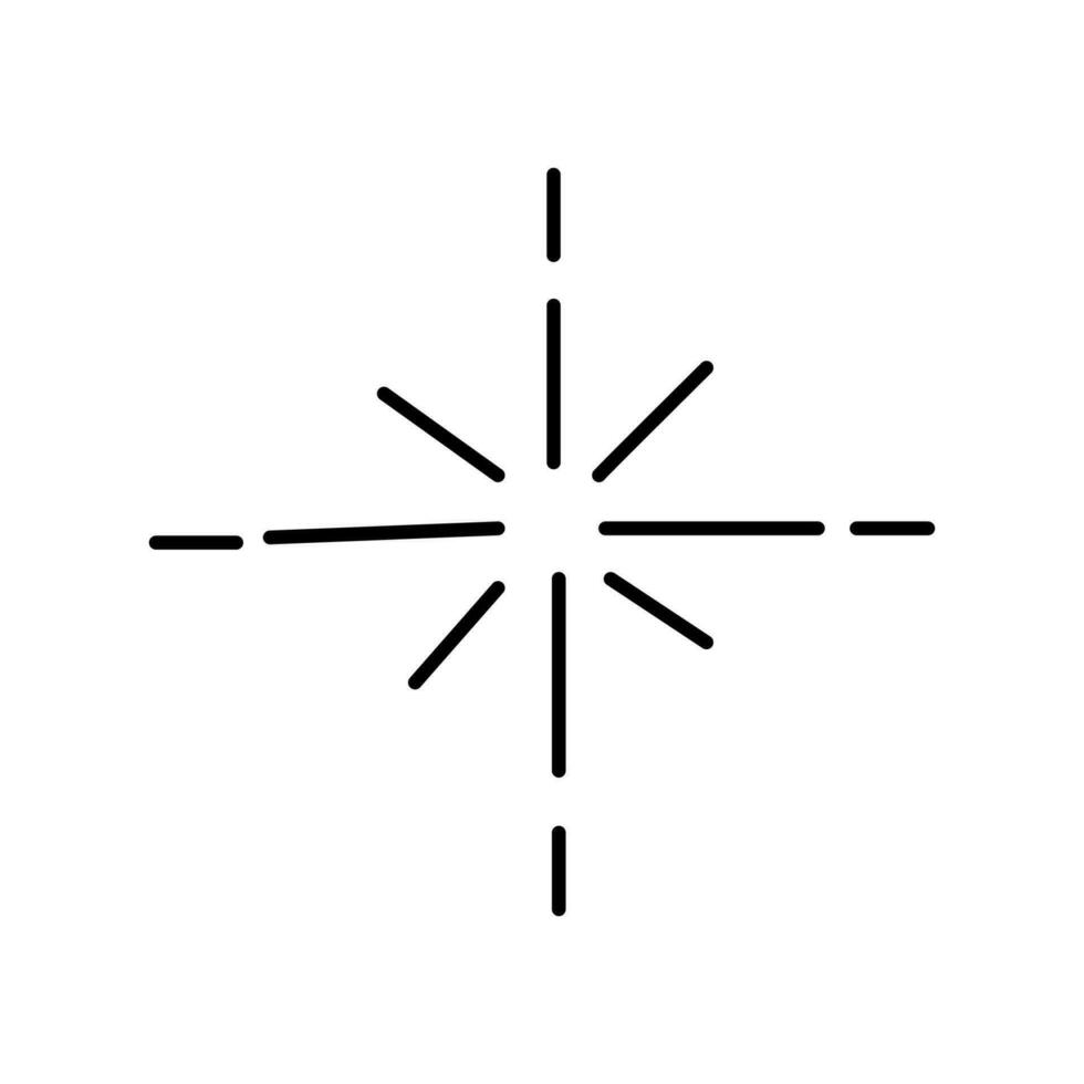 schattig tekening hand- getrokken zonnestralen. vector minimalistisch beeld geïsoleerd Aan een wit achtergrond, leidend ster.