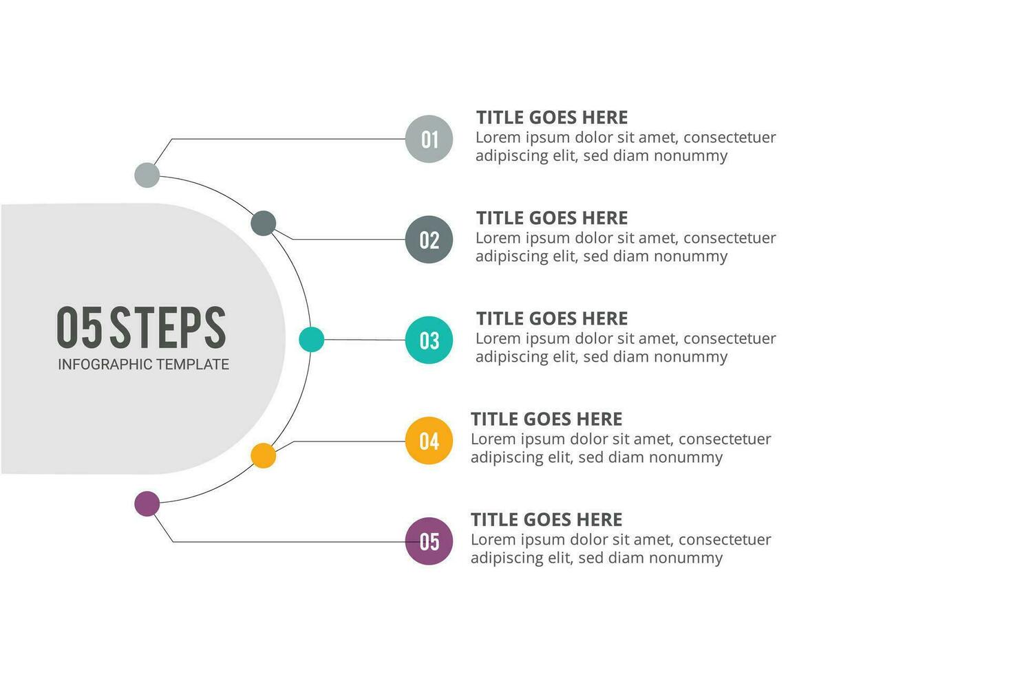 5 stappen opties cirkel bedrijf infographic sjabloon ontwerp vector