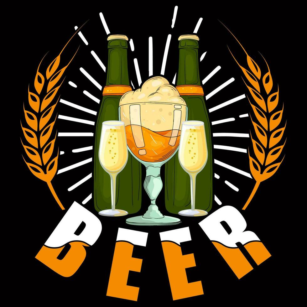 bier t-shirt vector elementen