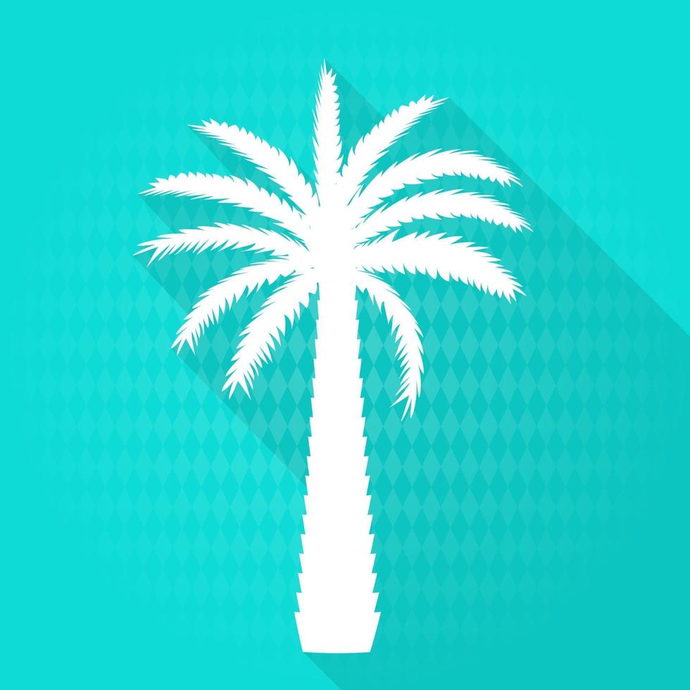 mooie blauwe en witte palmboom blad silhouet achtergrond vectorillustratie vector