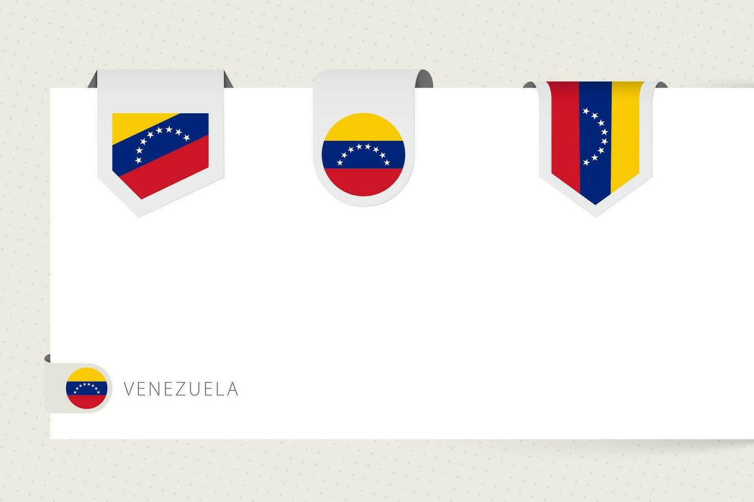 etiket vlag verzameling van Venezuela in verschillend vorm geven aan. lint vlag sjabloon van Venezuela vector