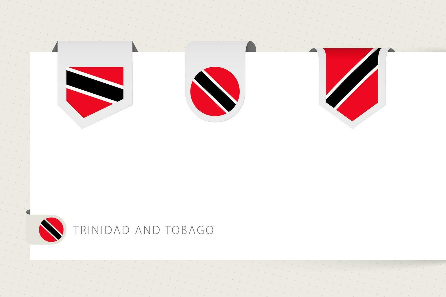 etiket vlag verzameling van Trinidad en Tobago in verschillend vorm geven aan. lint vlag sjabloon van Trinidad en Tobago vector