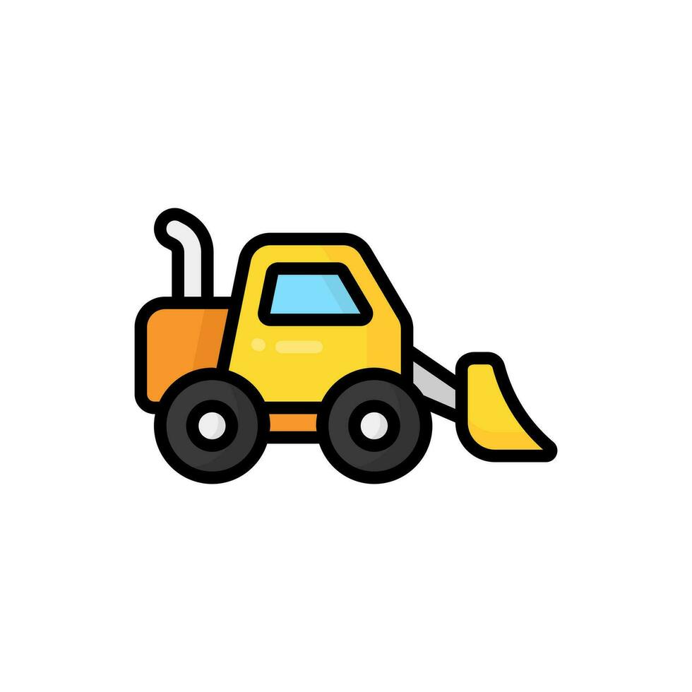 gemakkelijk bulldozer lineal kleur icoon. de icoon kan worden gebruikt voor websites, afdrukken Sjablonen, presentatie Sjablonen, illustraties, enz vector