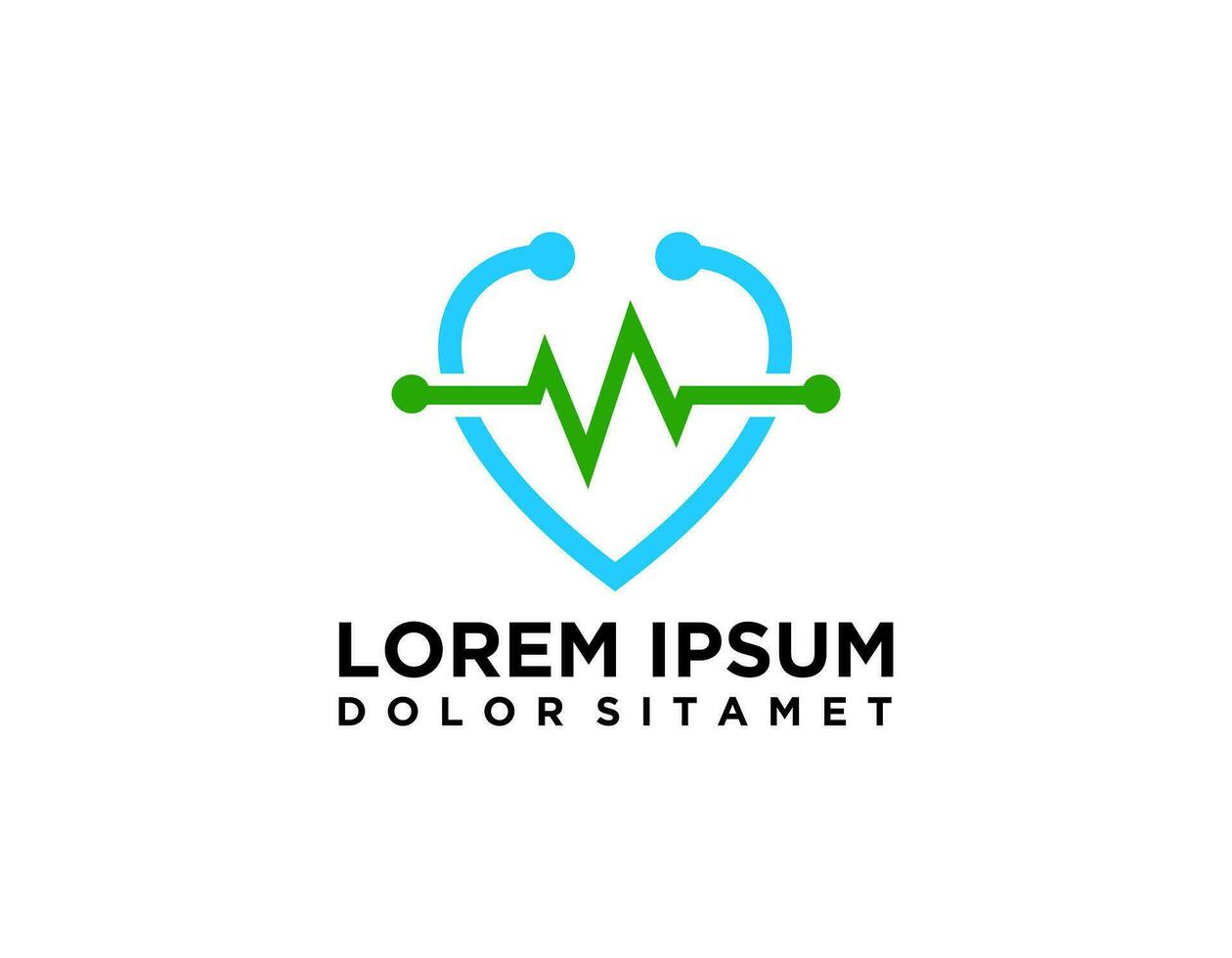 modern medisch logo voor de gezondheidszorg. blauwe en groene geometrische lineaire afgeronde kruis teken gezondheid oneindigheidspictogram geïsoleerd op donkere achtergrond. platte vector logo-ontwerpsjabloon sjabloon.