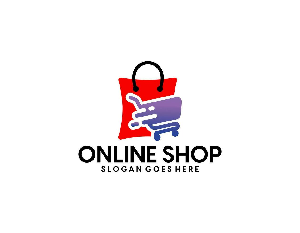 boodschappentas icoon voor online winkel bedrijfslogo vector