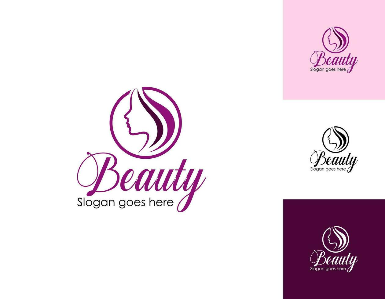 schoonheid haar- salon logo ontwerp voor bedrijf met gouden helling kleur concept premie vector 1