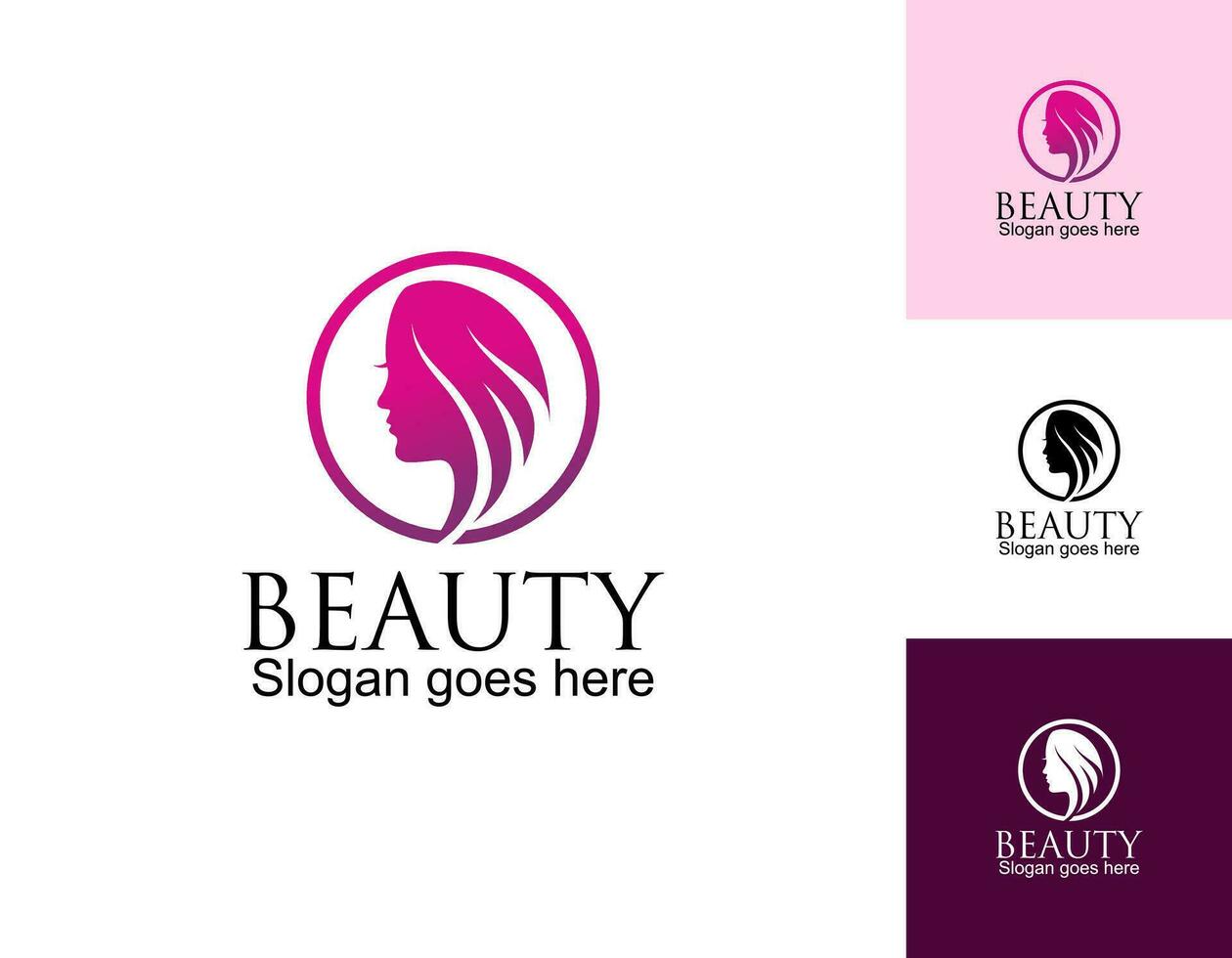 natuurlijk mooi vrouw gezicht bloem logo met goud helling en bedrijf kaart ontwerp voor schoonheid salon premie vector. een deel 2 vector