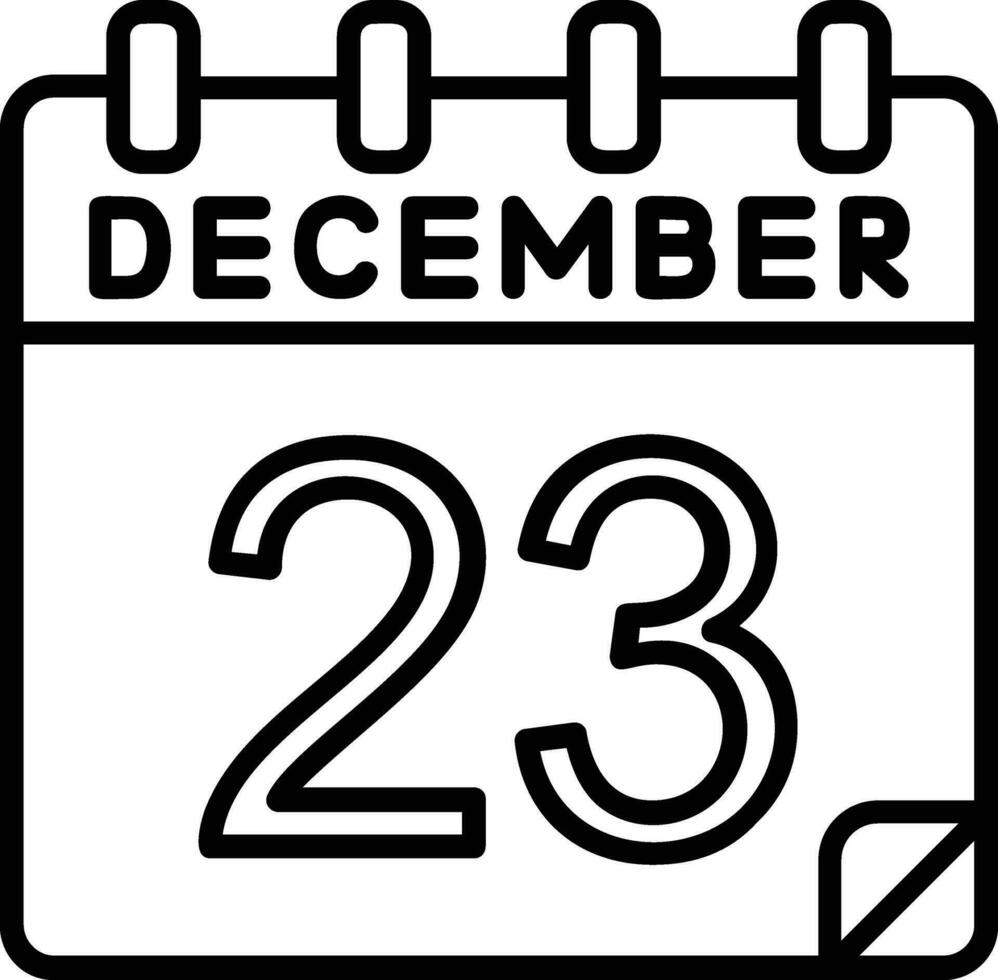 23 december lijn icoon vector