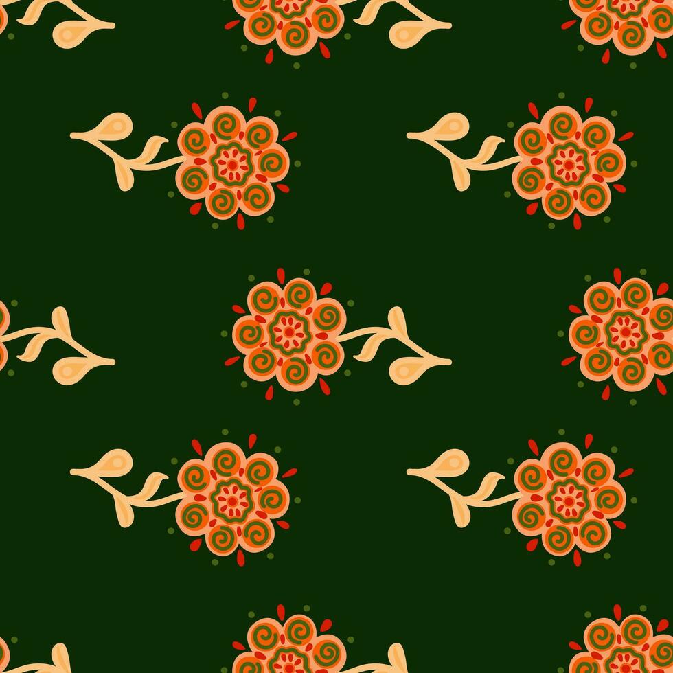 abstract etnisch bloem naadloos patroon. gestileerde bloemen botanisch behang. vector