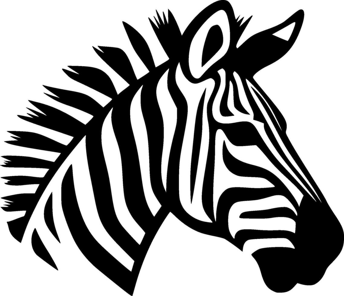 zebra, minimalistische en gemakkelijk silhouet - vector illustratie