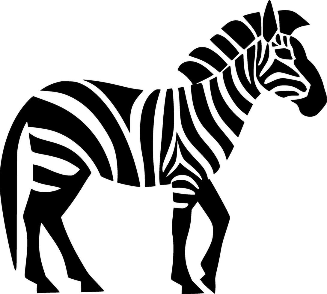 zebra, minimalistische en gemakkelijk silhouet - vector illustratie