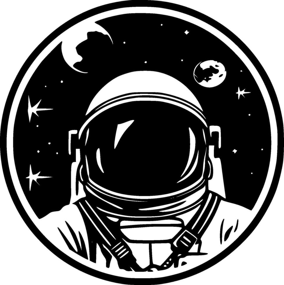 astronaut, minimalistische en gemakkelijk silhouet - vector illustratie