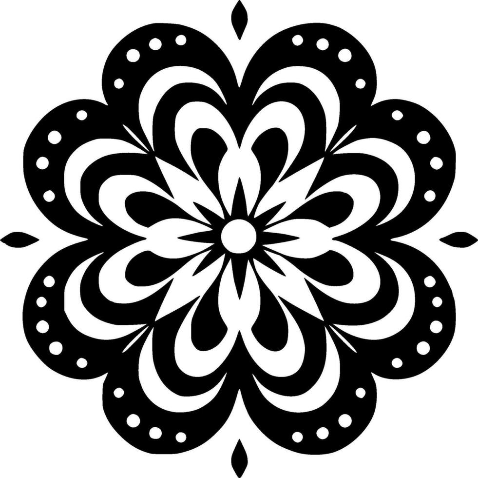 mandala, minimalistische en gemakkelijk silhouet - vector illustratie