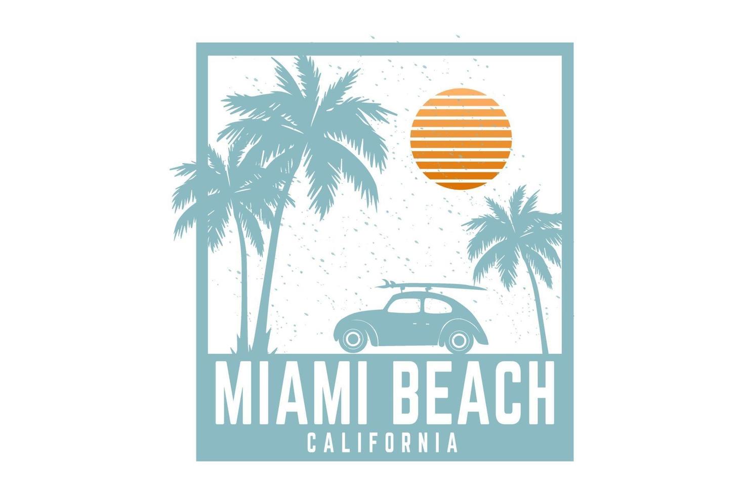 Miami strand Californië silhouet ontwerp vector