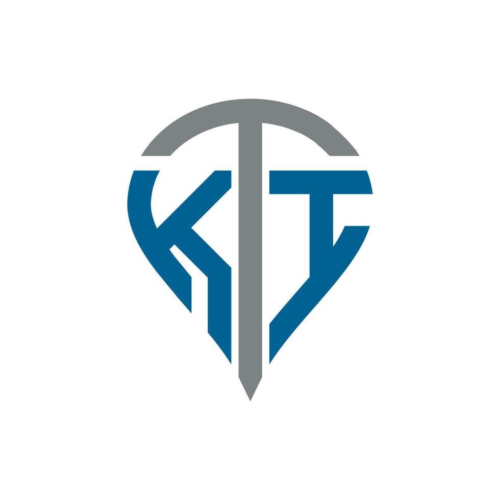kti brief logo ontwerp. kti creatief monogram initialen brief logo concept. kti uniek modern vlak abstract vector brief logo ontwerp.