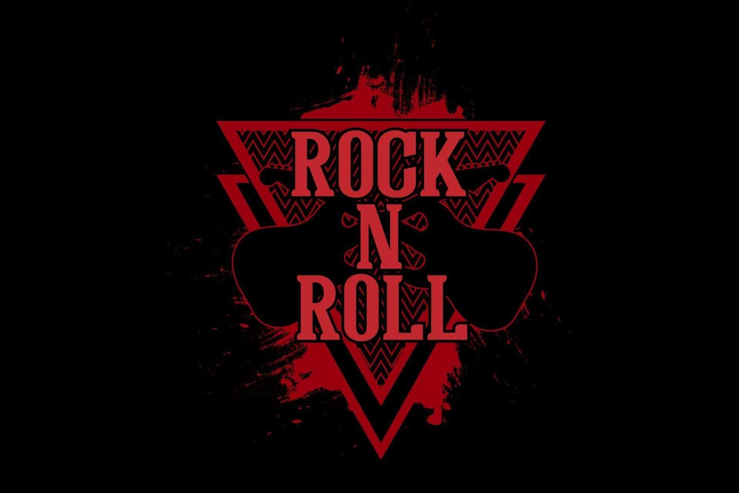 rock and roll typografieontwerp met gitaar vector