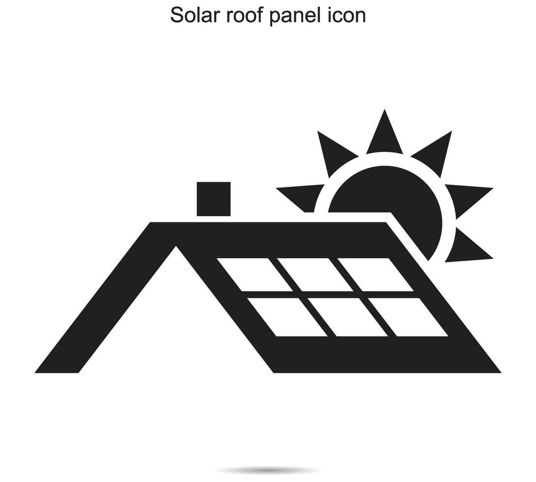 zonne- dak paneel icoon, vector illustratie.