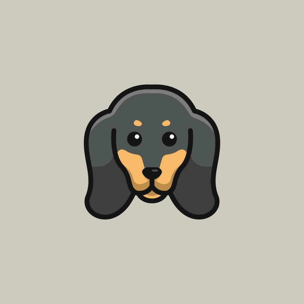 schattig avatar duchshund hoofd gemakkelijk tekenfilm vector illustratie hond rassen natuur concept icoon geïsoleerd