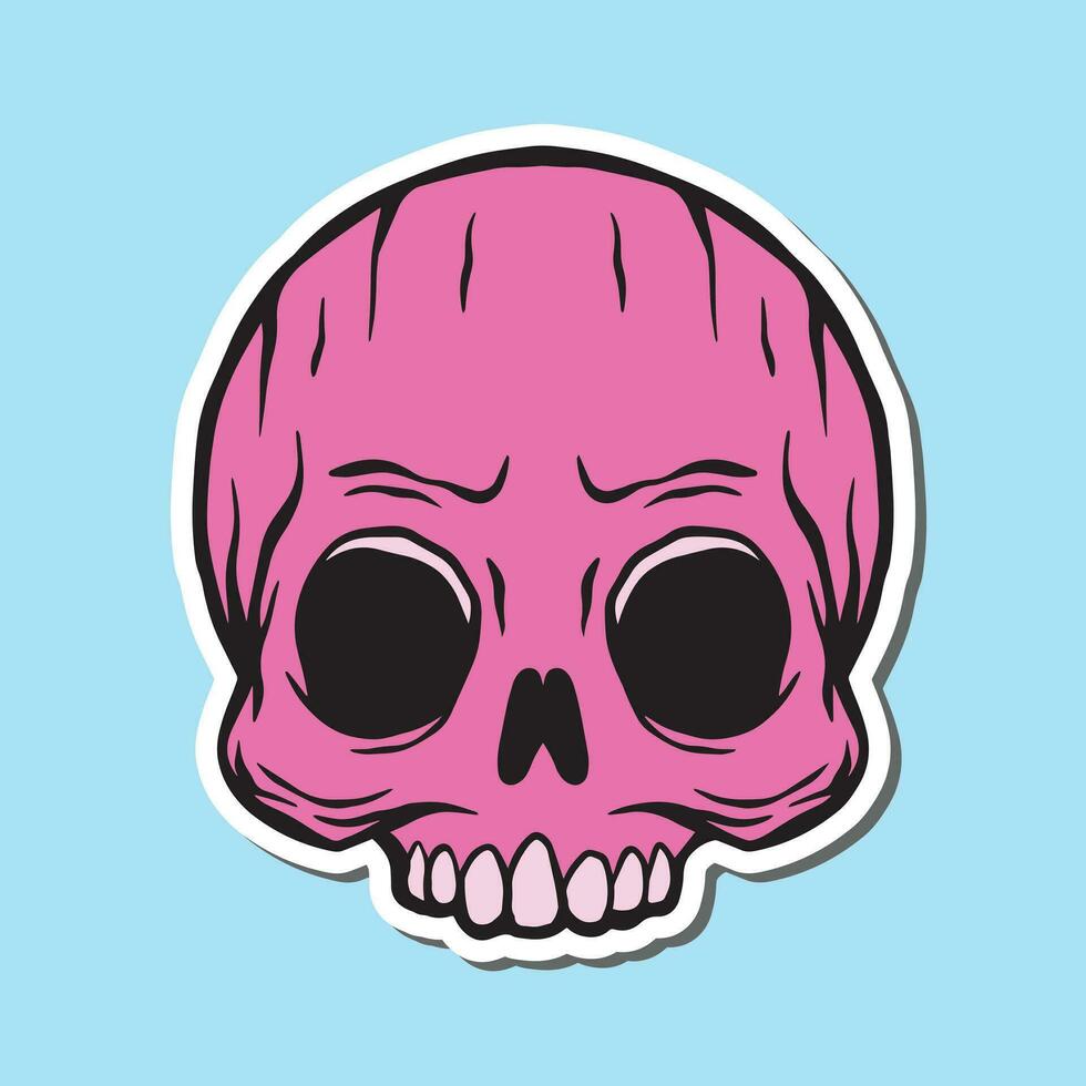schedel hand- getrokken illustraties voor stickers logo tatoeëren enz vector