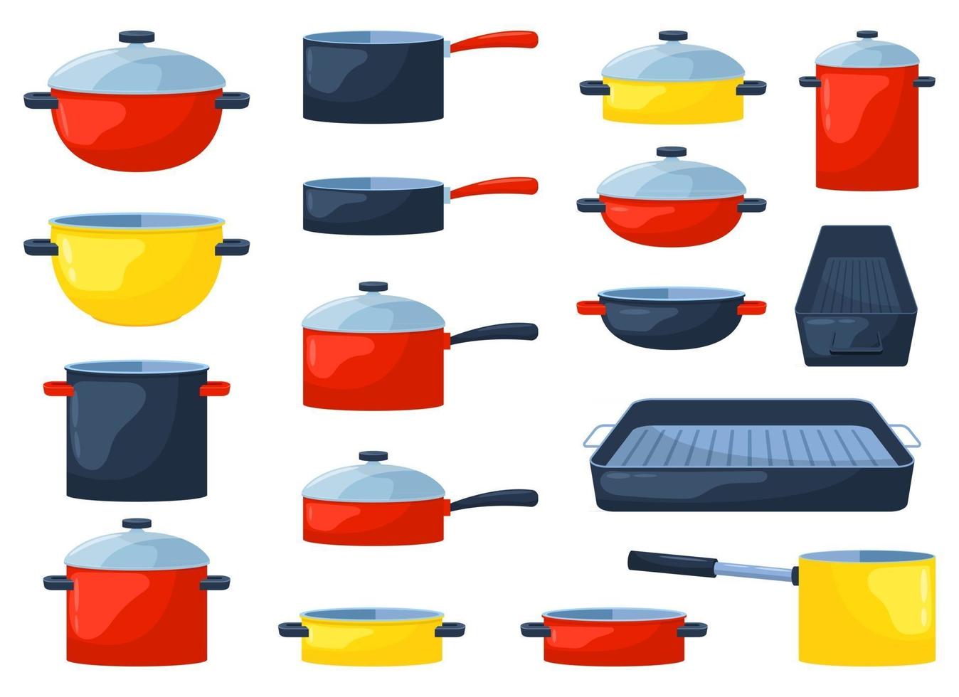 kookpot set vector ontwerp illustratie geïsoleerd op een witte achtergrond