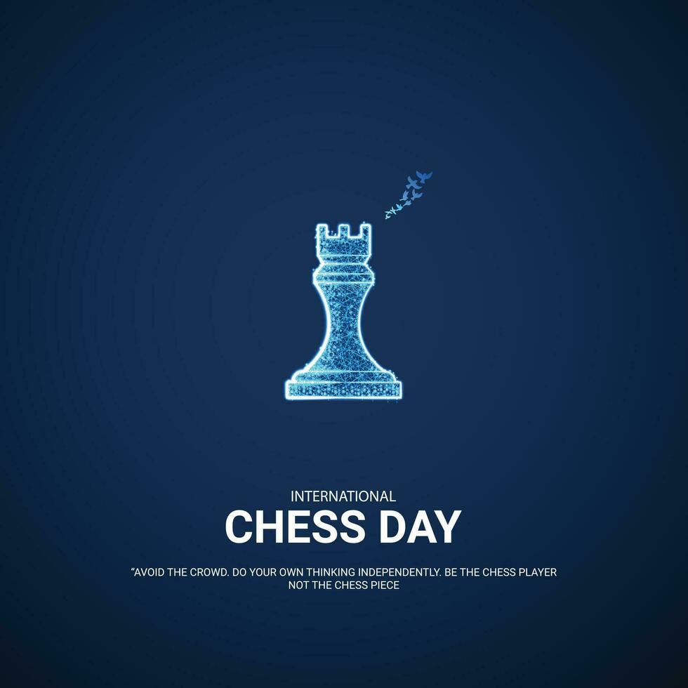 Internationale schaak dag, creatief concept. 3d illustratie. vector