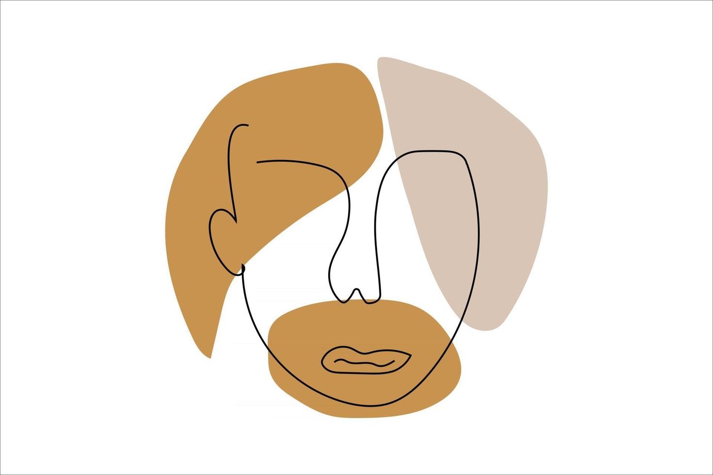 mooi meisje gezicht. aantrekkelijke jonge vrouw portret vrouwelijke schoonheid concept. continue één lijntekening. zwart-wit vectorillustratie vector