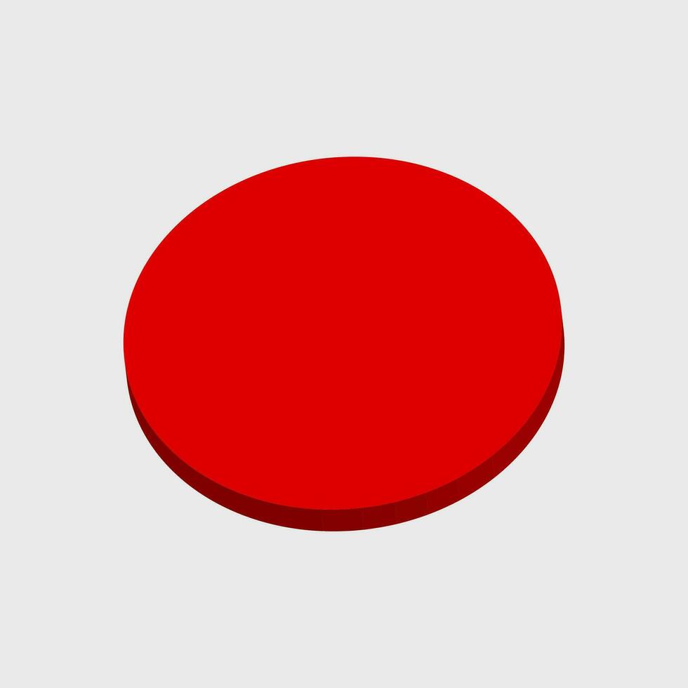 een geïsoleerd rood 3d vector ronde icoon.