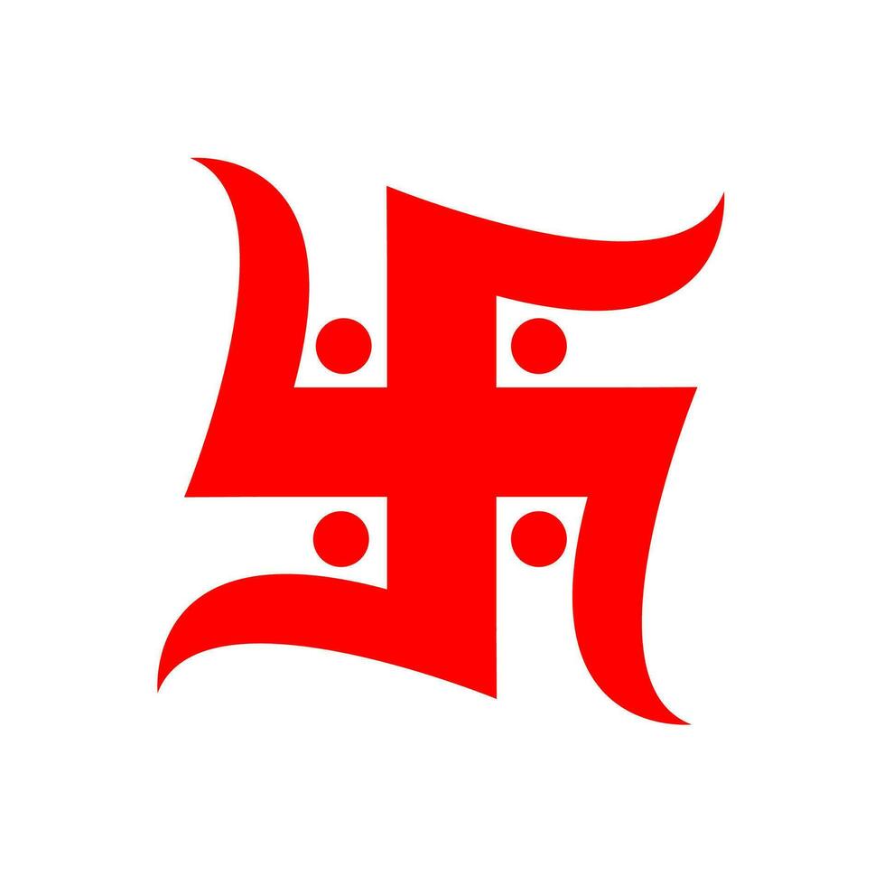 rood swastika vector icoon. Hindoe heilig zucht swastika.