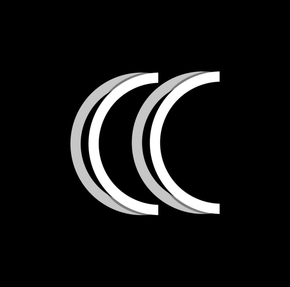 cc bedrijf naam typografie vector icoon
