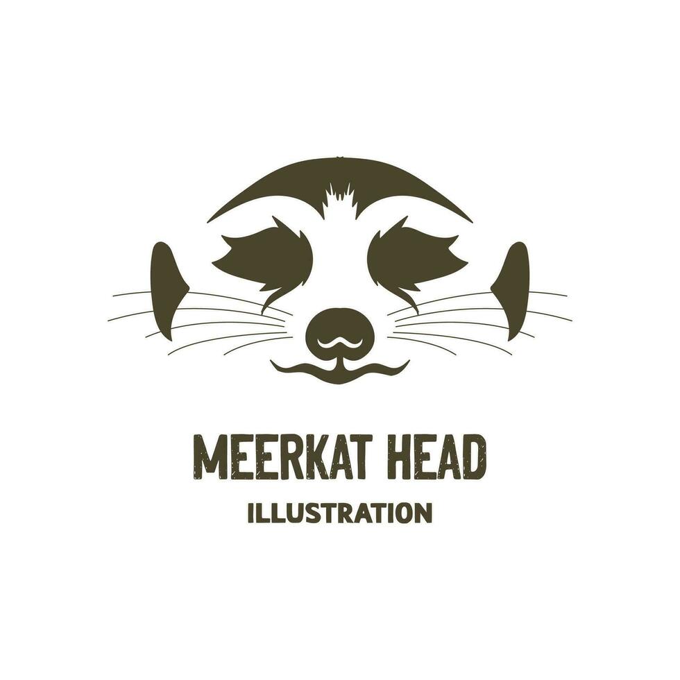 gemakkelijk minimalistische Afrikaanse meerkat hoofd gezicht illustratie vector