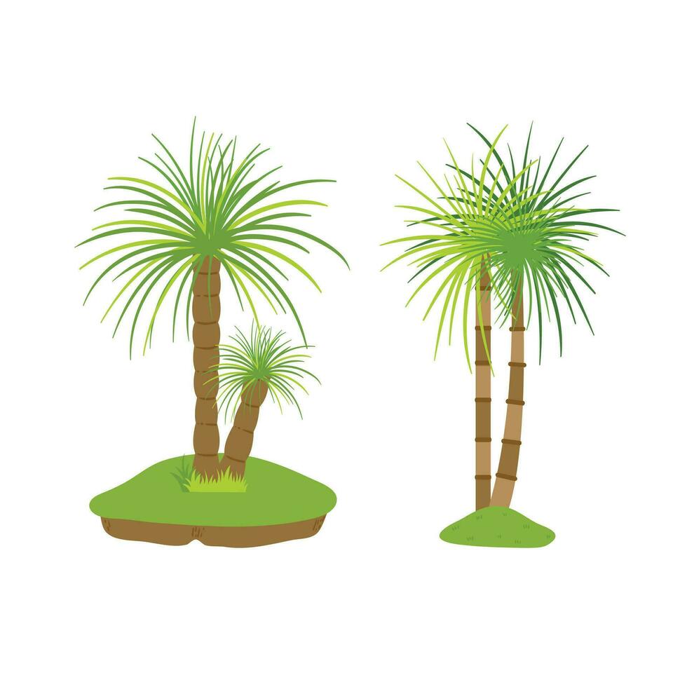 palm boom illustratie in vlak stijl geïsoleerd in wit achtergrond. tropisch zomer fabriek illustratie. vector