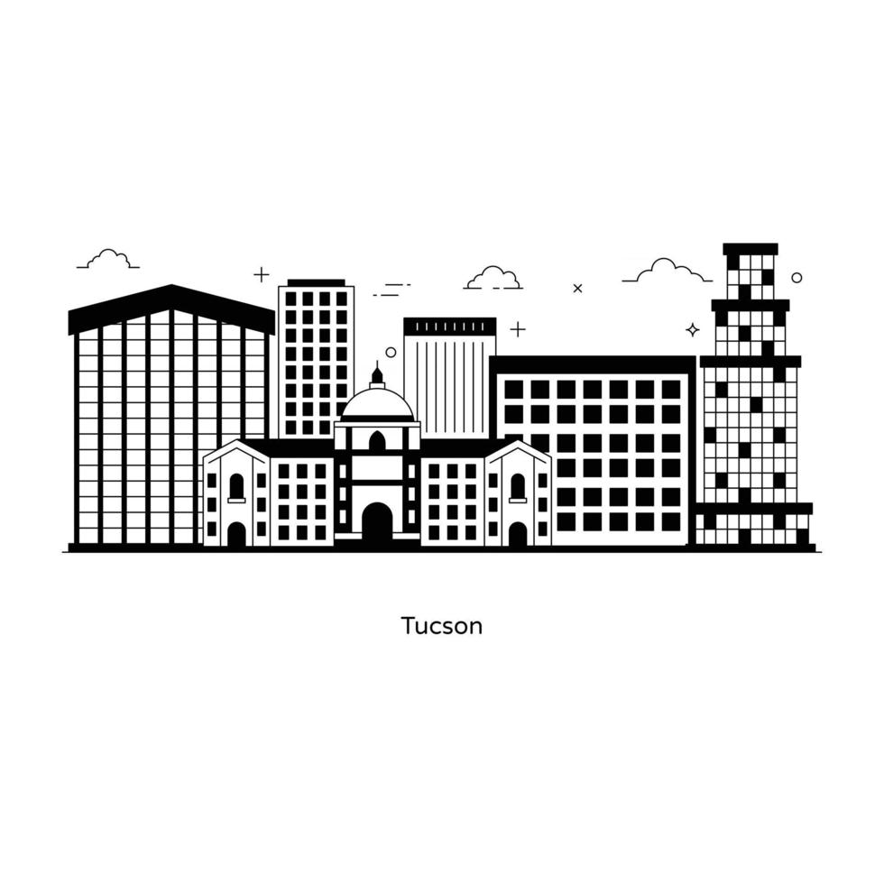 tucson stadsoriëntatiepunt vector