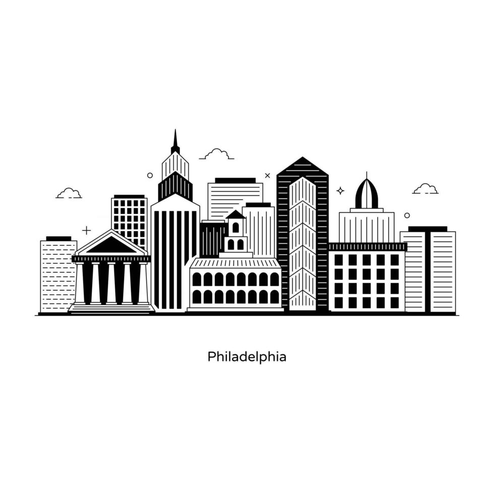 philadelphia stadsoriëntatiepunt vector