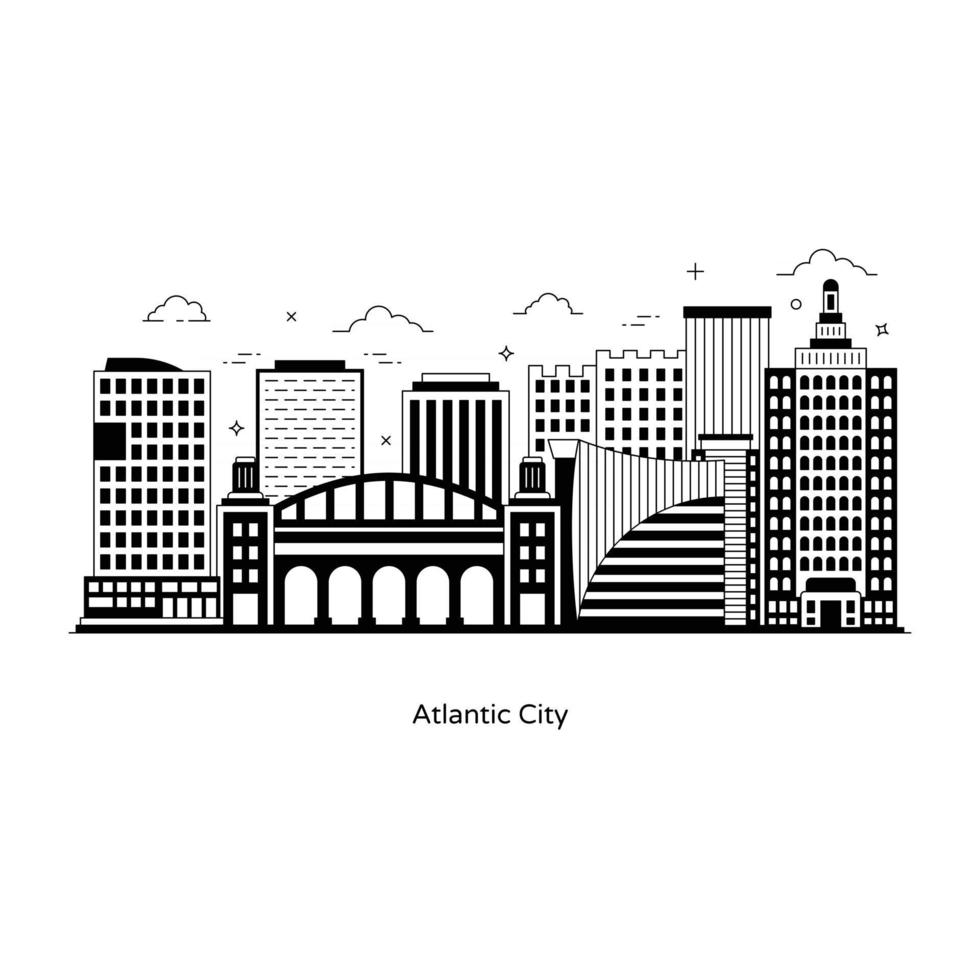 atlantische stad new jersey vector