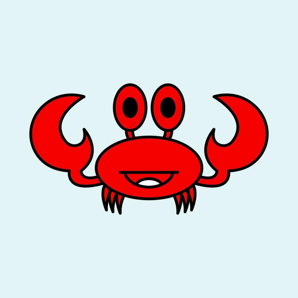 tekenfilm krab icoon illustratie sjabloon voor veel doel vector