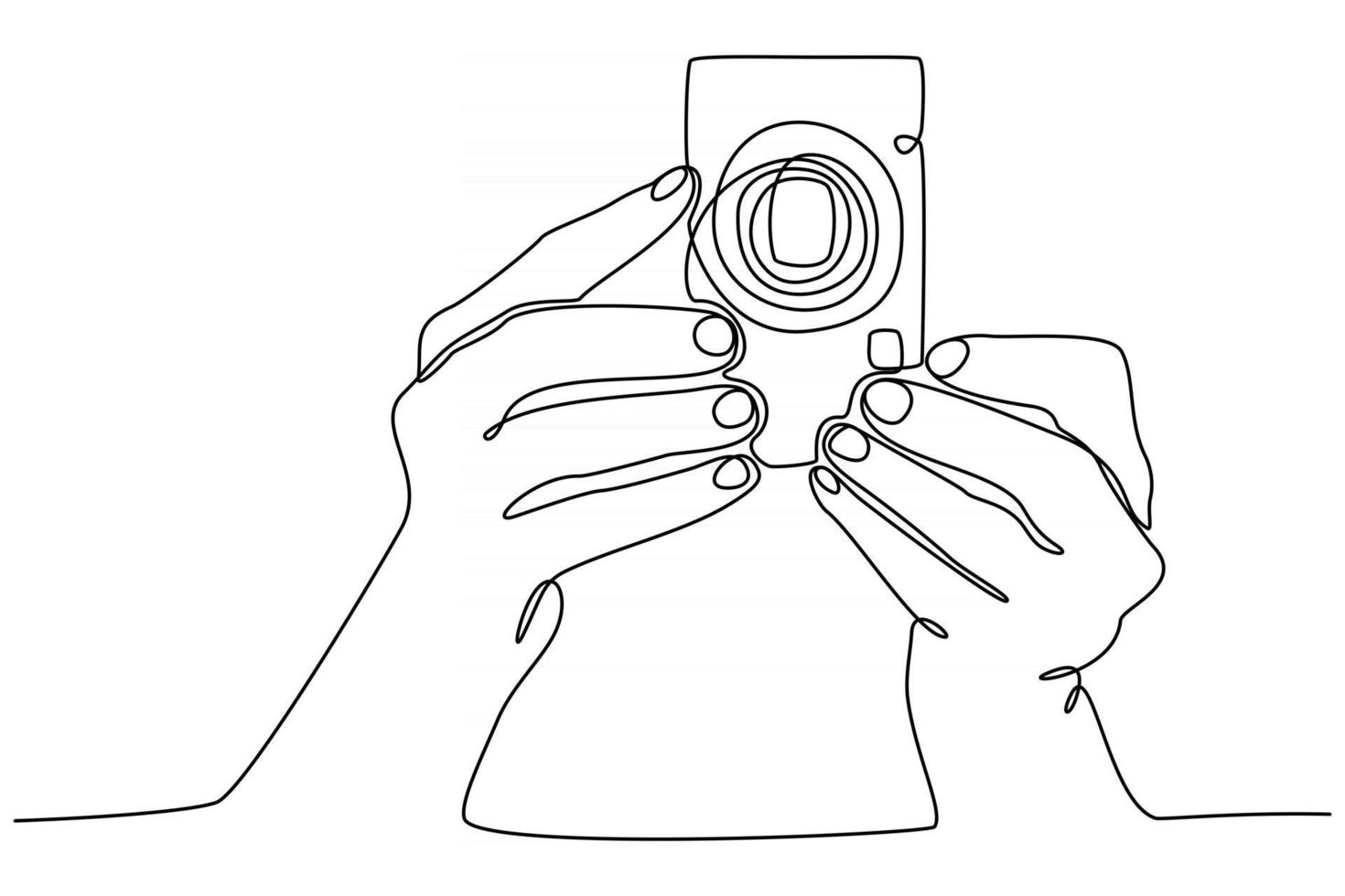 doorlopende lijn op zoek hand fotograferen vectorillustratie vector